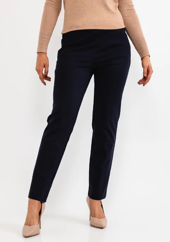 Skinny leather pants for women for a trendy lookZerres Gerda Zip Comfort Trousers, Navy