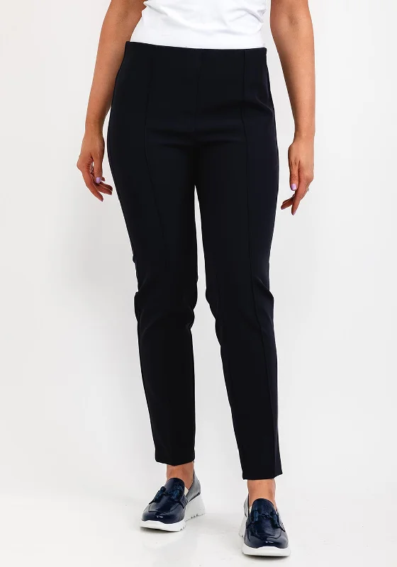 Striped cigarette pants for women in a modern and sleek lookZerres Jane Pleat Leg Trousers, Navy