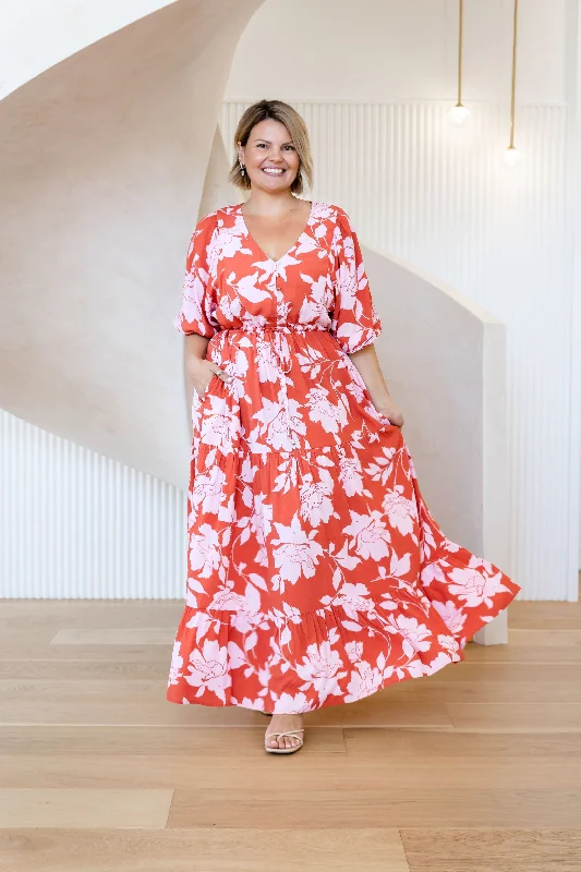 "Designer - inspired women's evening dresses"Addison Maxi Dress in Flores