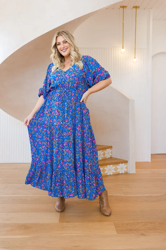 "Petite women's dresses with flattering fits"Addison Dress in Winter Blooms