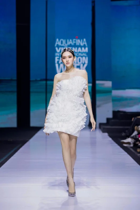 "Bohemian - style women's dresses for music festivals"Alvaro Straight Ruffled Taffeta Mini Dress "Bohemian - style women's dresses for music festivals"Alvaro Straight Ruffled Taffeta Mini Dress