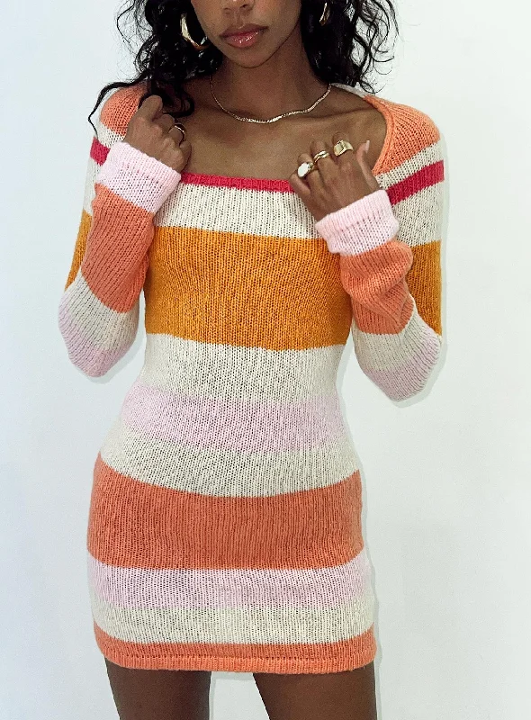 "Work - appropriate dresses for professional women"Ania Mini Dress Orange / Pink Multi