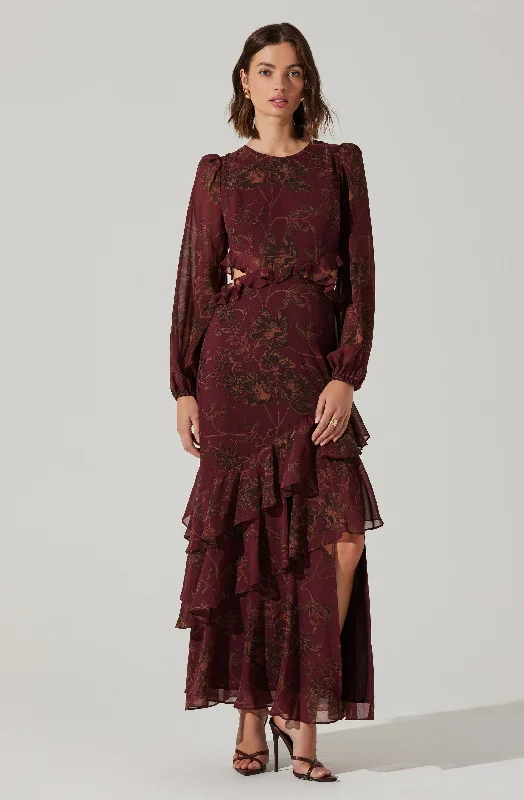 "Wrap dresses for women for an adjustable fit"Biella Ruffle Floral Maxi Dress