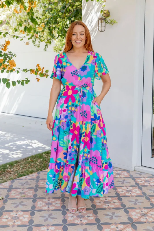 "Bodycon dresses for women to show off curves"Bonnie Maxi Dress in Spring Fling by Kasey Rainbow