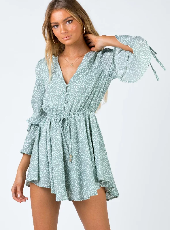 "Plus size formal dresses for women for special events"Cierra Romper Green