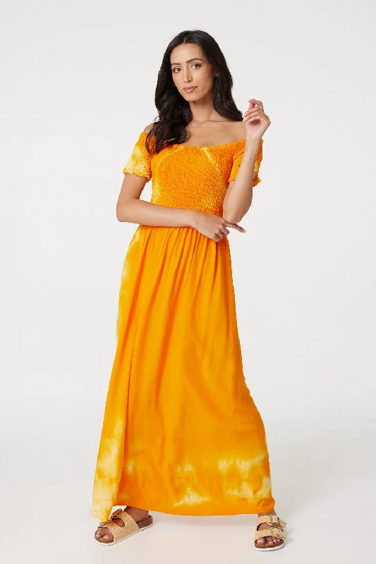 "Chiffon dresses for women with a flowy and light feel"Tie Dye Cap Sleeve Maxi Dress "Chiffon dresses for women with a flowy and light feel"Tie Dye Cap Sleeve Maxi Dress