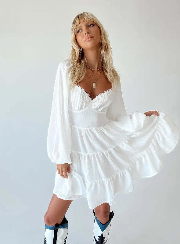 "Wrap dresses for women for an adjustable fit"Danny Long Sleeve Mini Dress White