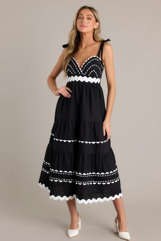 "Bundle and Save: Buy Multiple Women's Dresses and Get a Discount"Elegant Edge 100% Cotton Black Ricrac Maxi Dress "Bundle and Save: Buy Multiple Women's Dresses and Get a Discount"Elegant Edge 100% Cotton Black Ricrac Maxi Dress