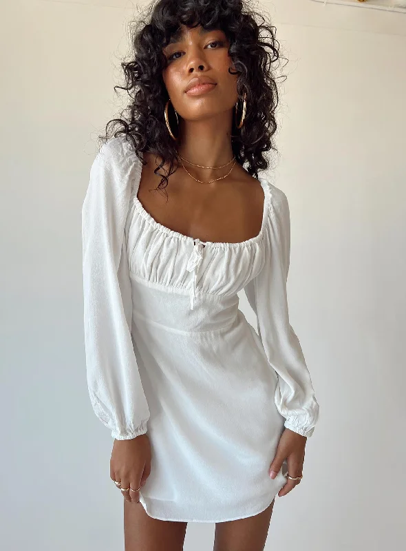 "Maxi dresses for women to wear in the fall"Elvira Mini Dress White