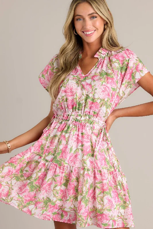 "Long sleeve dresses for women in cold weather"Endless Memories Pink Floral Mini Dress