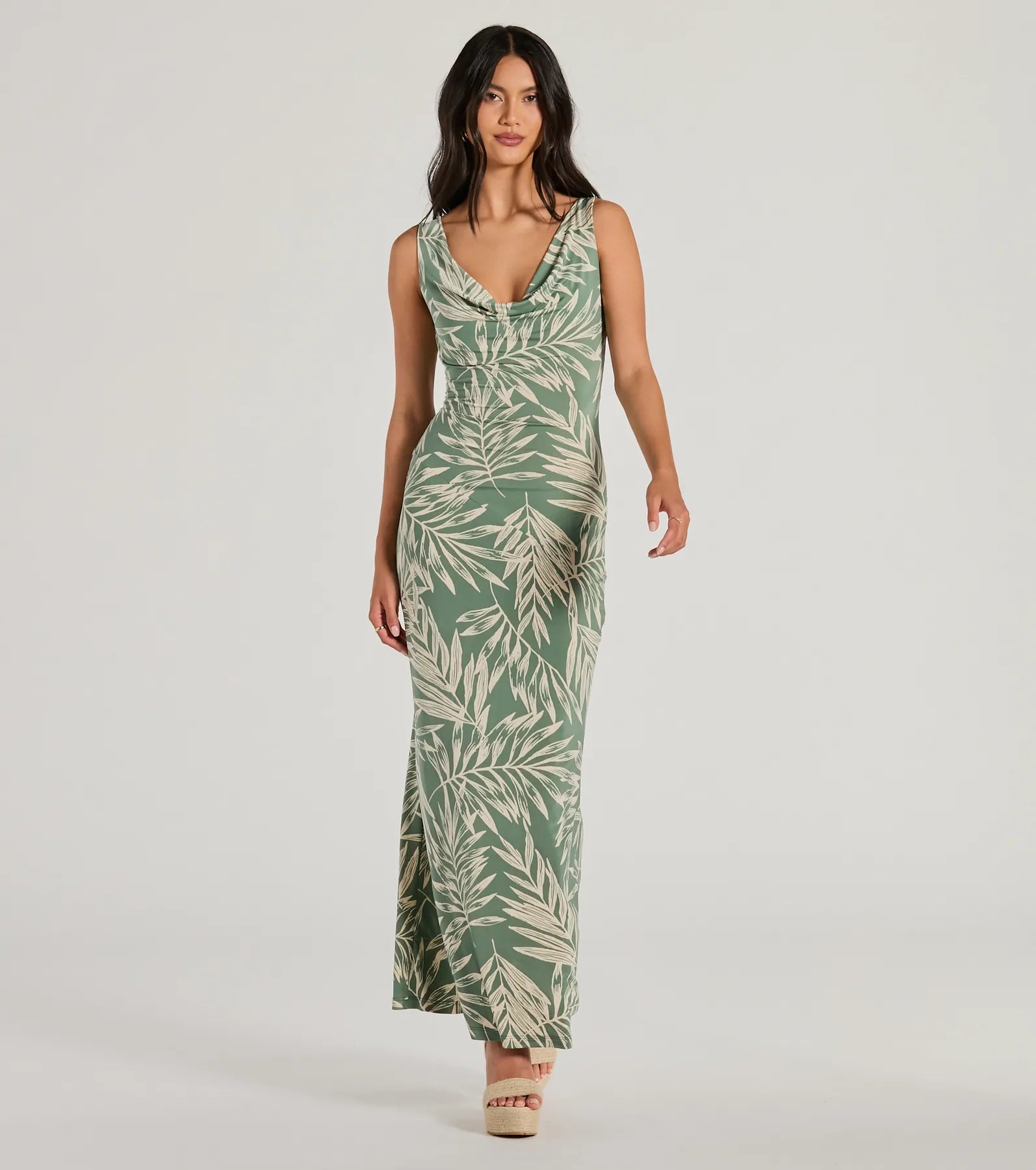 "Midi dresses for women with unique patterns"Fabulous Destination Tropical Cowl Neck Maxi Dress "Midi dresses for women with unique patterns"Fabulous Destination Tropical Cowl Neck Maxi Dress