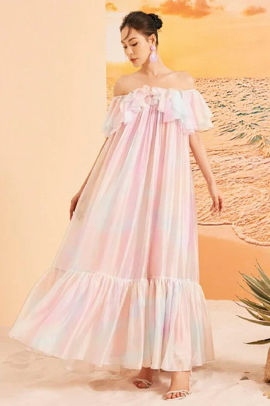 "Sustainable and eco - friendly women's dresses"Finley Drop Waist Gathered Organza Maxi Dress "Sustainable and eco - friendly women's dresses"Finley Drop Waist Gathered Organza Maxi Dress