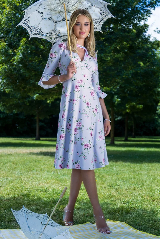 "Flash Sale: Grab Your Favorite Women's Dresses at Unbeatable Prices!"Goddiva Floral Printed Flared Sleeve Midi - Lilac "Flash Sale: Grab Your Favorite Women's Dresses at Unbeatable Prices!"Goddiva Floral Printed Flared Sleeve Midi - Lilac