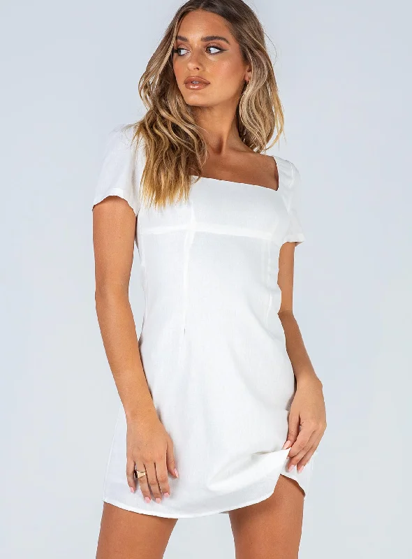 "Animal print dresses for women who love bold styles"Hastings Mini Dress White