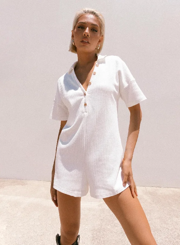 "Limited - Time Offer: Up to 50% Off on Women's Dresses!"Kegan Romper White