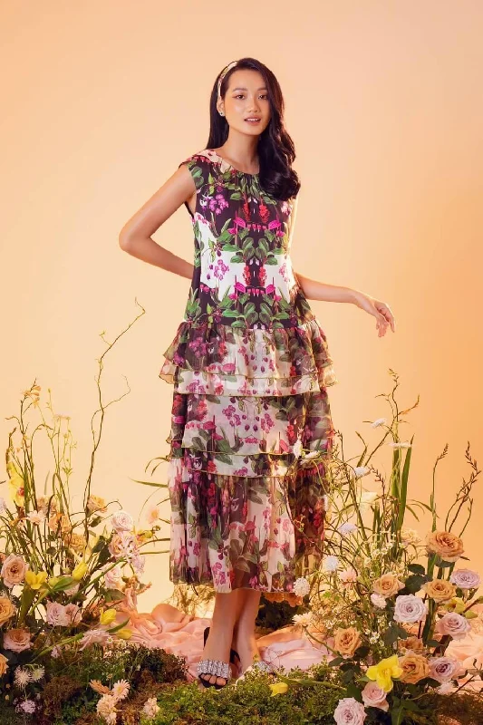 "Ruffled dresses for women for added femininity"Lausten Layers Dress