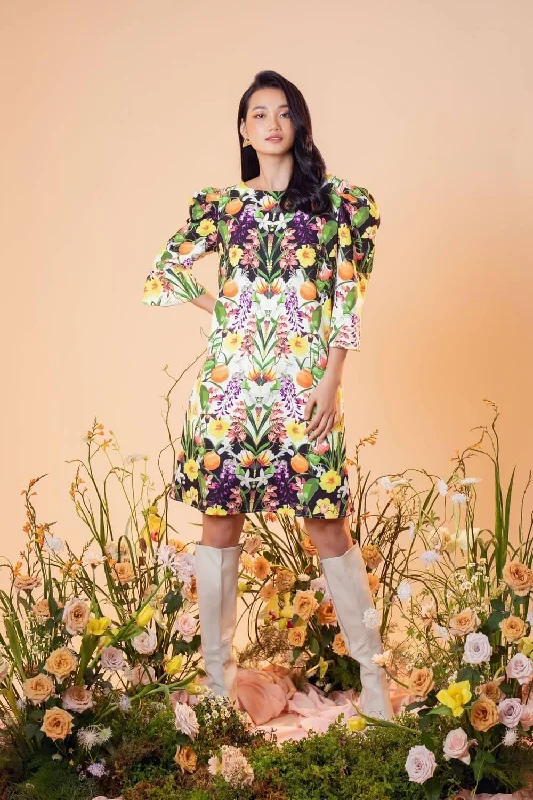 "Polka dot dresses for women with a retro vibe"Lisa Puffy Shoulder Dress