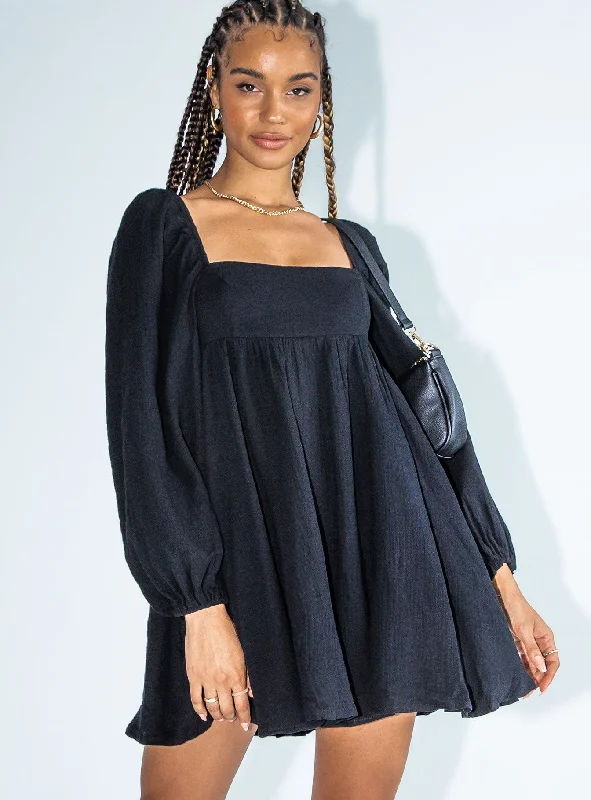 "Wrap dresses for women for an adjustable fit"Lorna Long Sleeve Mini Dress Black