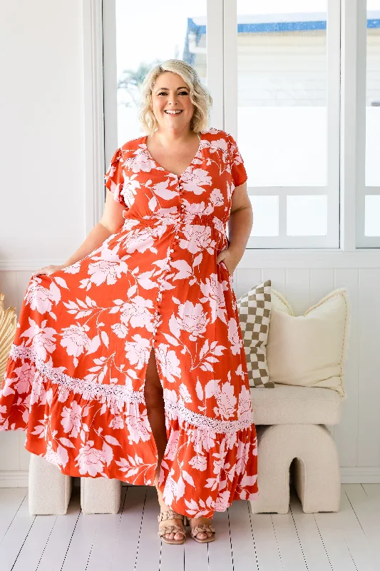 "Long sleeve dresses for women in cold weather"Louisa Maxi Dress in Flores