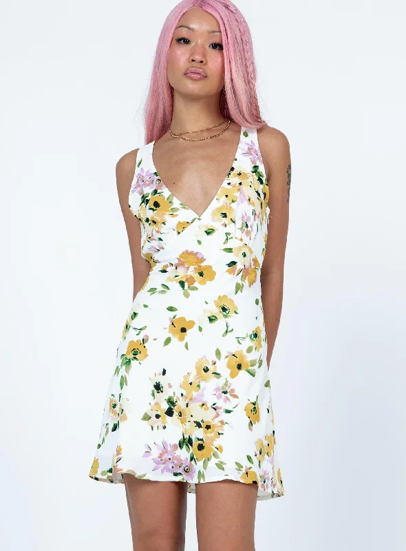 "Sustainable and eco - friendly women's dresses"Nellie Mini Dress Multi Floral