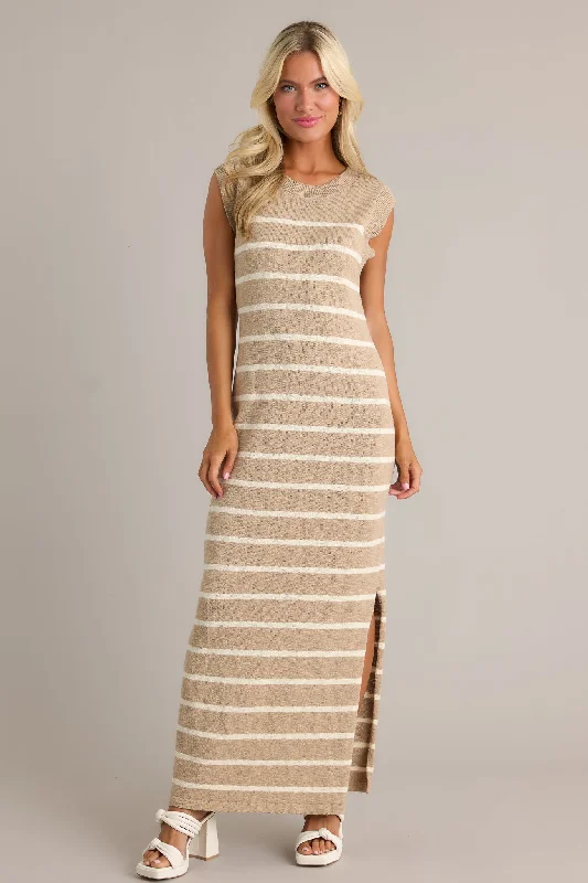 "New Arrivals Discount: 20% Off on Latest Women's Dress Collections"Neutral Grace Taupe Stripe Sleeveless Maxi Dress "New Arrivals Discount: 20% Off on Latest Women's Dress Collections"Neutral Grace Taupe Stripe Sleeveless Maxi Dress
