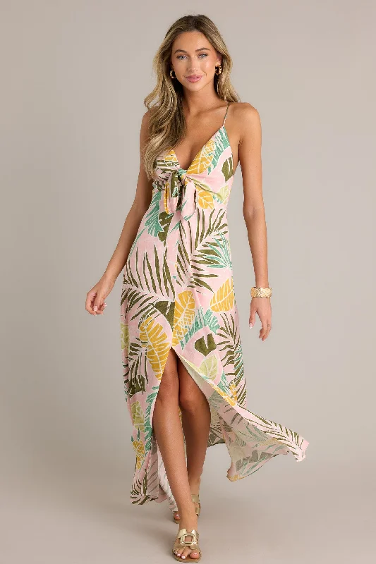 "VIP Sale: Extra 15% Off on Women's Dresses for Our Loyal Customers"Palm Haven Light Pink Tropical Print Maxi Dress "VIP Sale: Extra 15% Off on Women's Dresses for Our Loyal Customers"Palm Haven Light Pink Tropical Print Maxi Dress