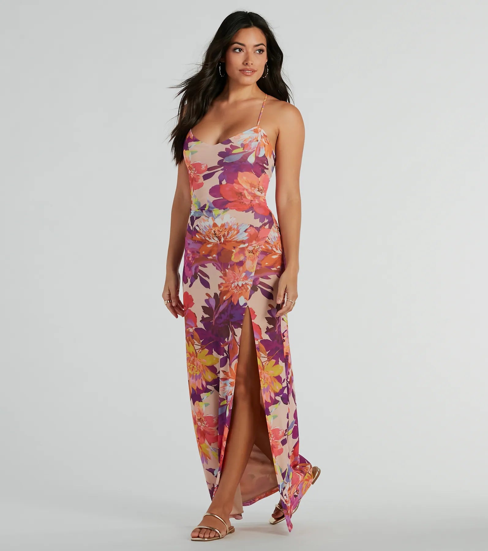 "Ruffled dresses for women for added femininity"Paradise Babe Lace Up Tropical Floral Maxi Dress "Ruffled dresses for women for added femininity"Paradise Babe Lace Up Tropical Floral Maxi Dress
