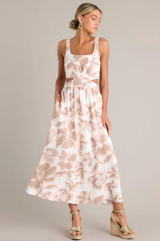 "Buy One, Get One 50% Off on Women's Dresses - Don't Miss Out!"Radiant Day White Floral Cutout Maxi Dress "Buy One, Get One 50% Off on Women's Dresses - Don't Miss Out!"Radiant Day White Floral Cutout Maxi Dress