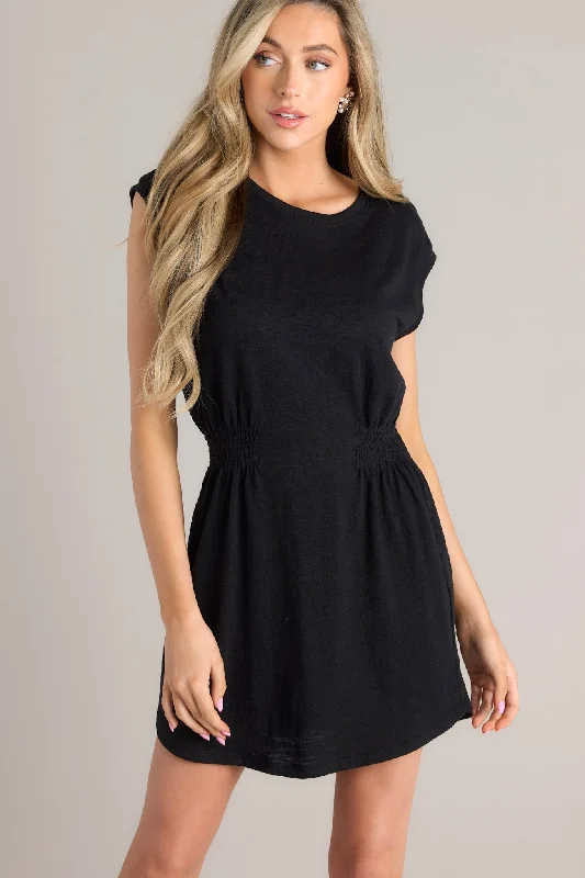 "Ruffled dresses for women for added femininity"Z-Supply Rowan Textured Knit Black Mini Dress