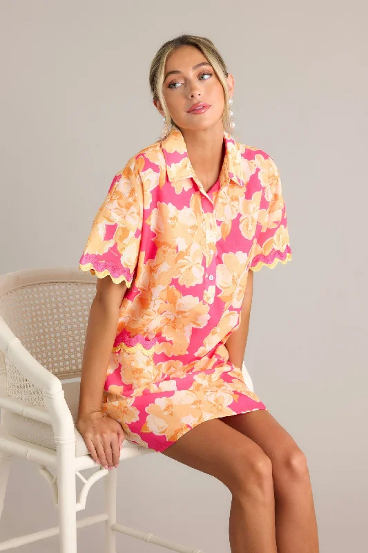 "Seasonal Sale: Save Big on Women's Dresses for Every Occasion"Seaside Serenity Pink Multi Floral Mini Shirt Dress "Seasonal Sale: Save Big on Women's Dresses for Every Occasion"Seaside Serenity Pink Multi Floral Mini Shirt Dress