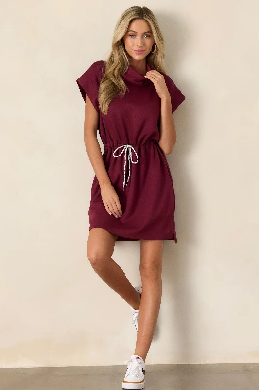 "VIP Sale: Extra 15% Off on Women's Dresses for Our Loyal Customers"See The End Burgundy Drawstring Mini Dress