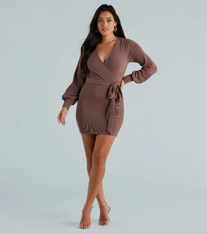 "Lace dresses for women for a romantic and elegant look"Stroll Along Surplice Tie Waist Mini Dress