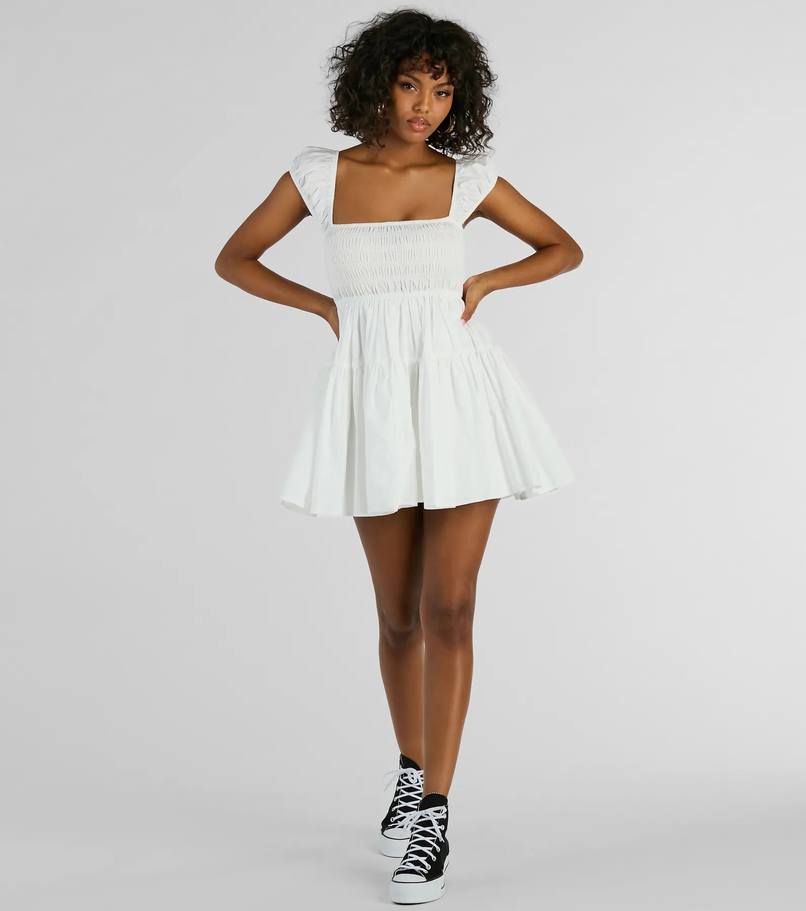 "Satin dresses for women for a luxurious appearance"Sunny Days Square Neck Tie-Back Skater Short Dress "Satin dresses for women for a luxurious appearance"Sunny Days Square Neck Tie-Back Skater Short Dress