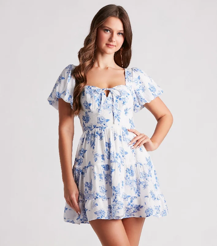"Maxi dresses for women to wear in the fall"Vineyard Gal Floral Woven Skater Dress