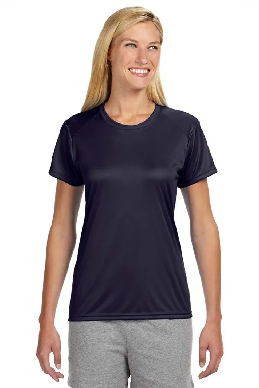 Women's oversized graphic T - shirt with a trendy sloganA4 Womens Performance Moisture Wicking Short Sleeve Crewneck T-Shirt - Navy Blue