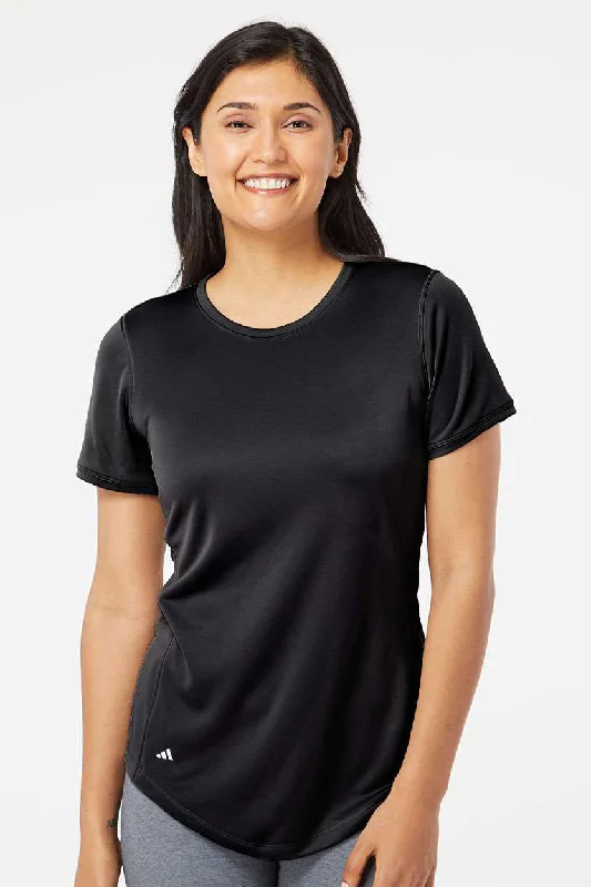 Button - up women's T - shirt in a pastel colorAdidas Womens UPF 50+ Short Sleeve Crewneck T-Shirt - Black