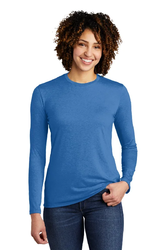 Printed women's T - shirt with animal printsAllmade Womens Long Sleeve Crewneck T-Shirt - Azure Blue