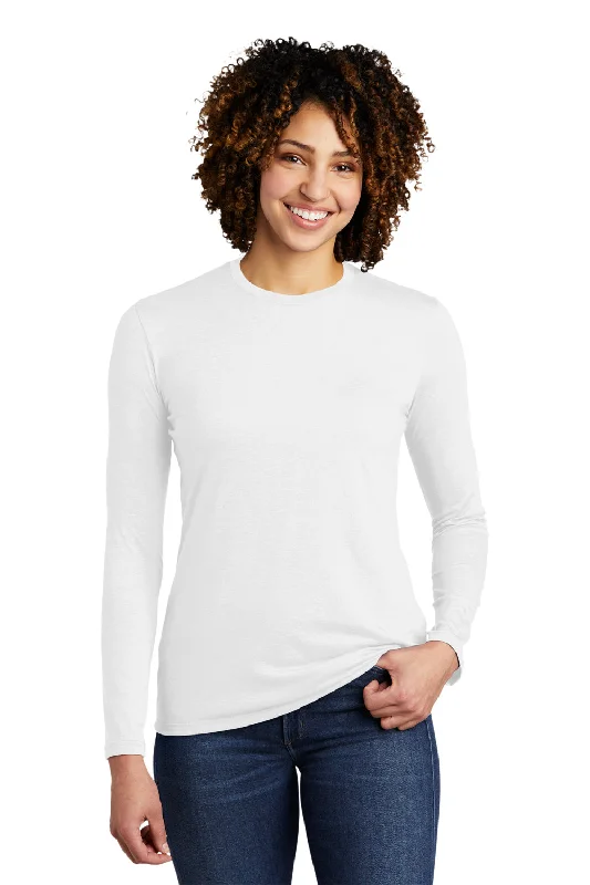 Cropped women's T - shirt to pair with high - waisted skirtsAllmade Womens Long Sleeve Crewneck T-Shirt - Fairly White