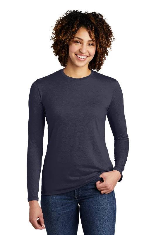 Women's T - shirt with a fringed hemAllmade Womens Long Sleeve Crewneck T-Shirt - Rebel Blue