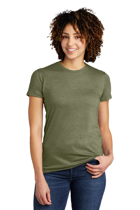 Chunky ribbed women's T - shirt for a textured lookAllmade Womens Short Sleeve Crewneck T-Shirt - Olive You Green