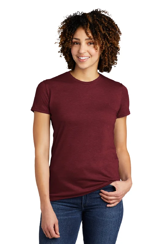 Mock neck women's T - shirt for a modern twistAllmade Womens Short Sleeve Crewneck T-Shirt - Vino Red
