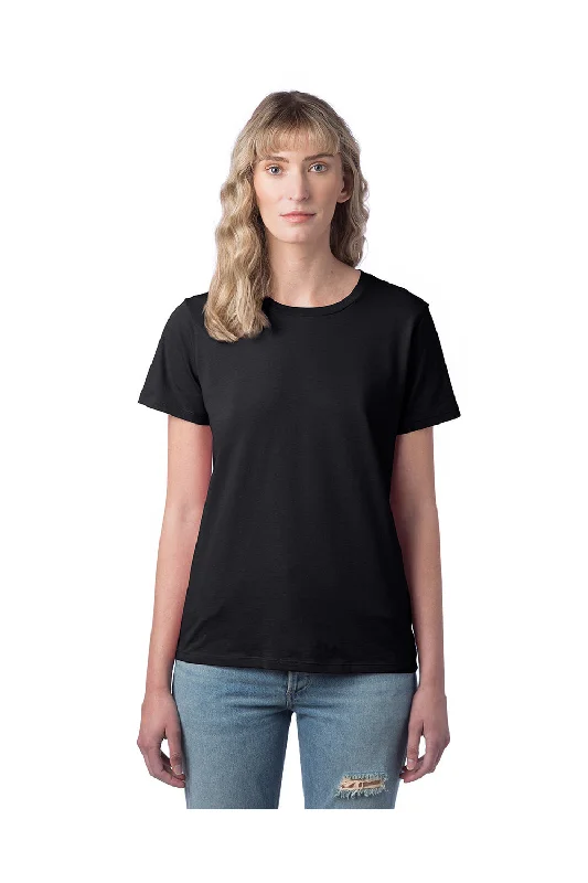 Floral - embroidered women's T - shirtAlternative Womens Her Go-To Short Sleeve Crewneck T-Shirt - Black