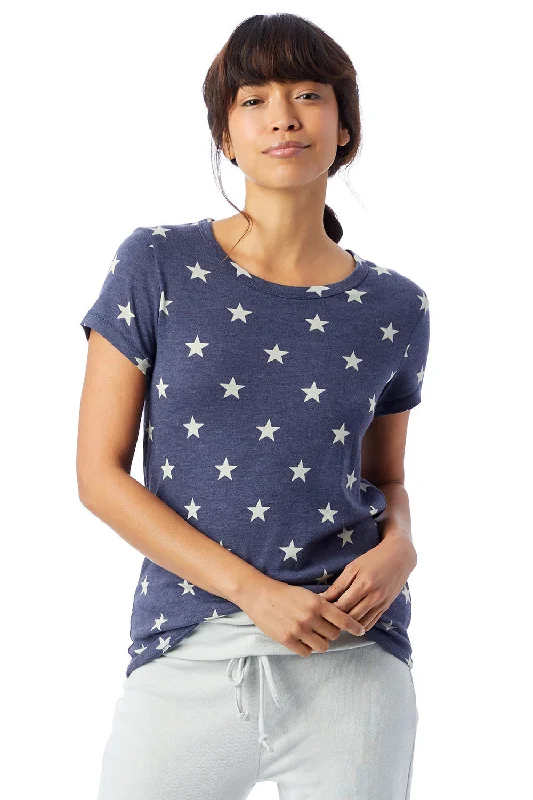 Women's T - shirt with a burnout floral patternAlternative Womens Ideal Short Sleeve Crewneck T-Shirt - Stars
