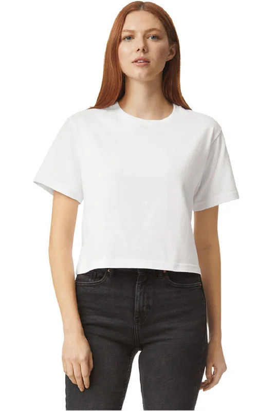 Fitted women's T - shirt to show off curvesAmerican Apparel Womens Fine Jersey Boxy Short Sleeve Crewneck T-Shirt - White