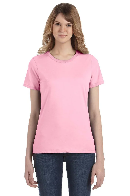 Cropped women's T - shirt to pair with high - waisted skirtsGildan Womens Short Sleeve Crewneck T-Shirt - Charity Pink