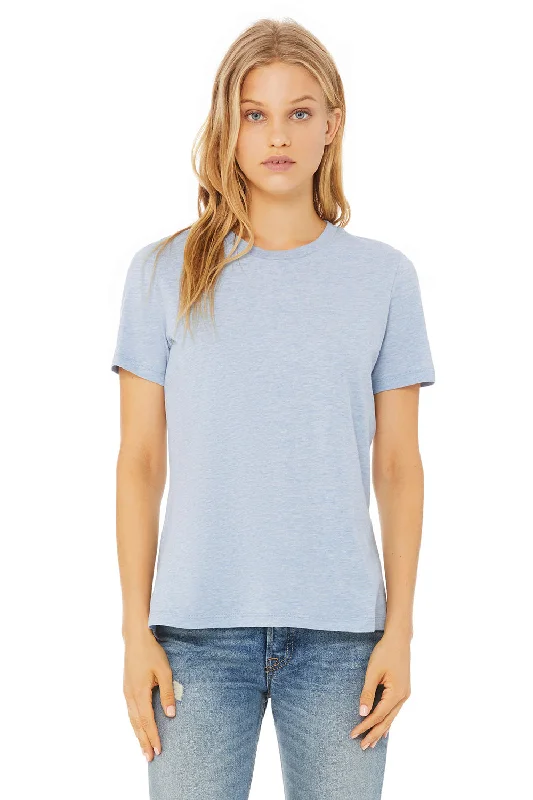 Women's T - shirt with a ruffled collarBella + Canvas Womens CVC Short Sleeve Crewneck T-Shirt - Heather Prism Blue