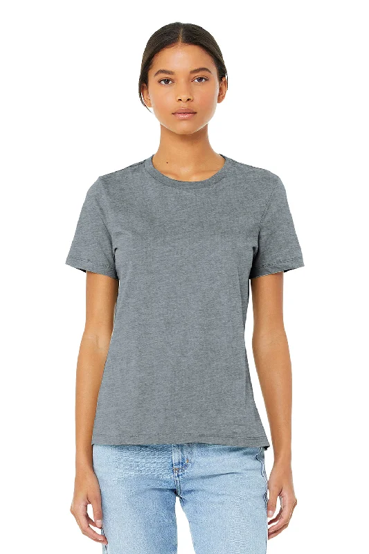 Women's T - shirt with a burnout floral patternBella + Canvas Womens Relaxed Jersey Short Sleeve Crewneck T-Shirt - Athletic Grey