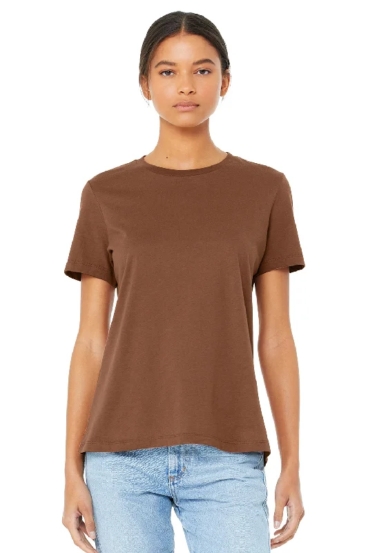 Women's T - shirt with a lace - detailed sleeveBella + Canvas Womens Relaxed Jersey Short Sleeve Crewneck T-Shirt - Chestnut Brown