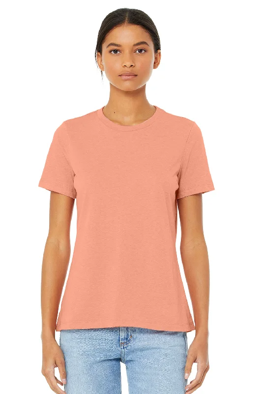 Women's T - shirt with a ribbed cuffs and hemBella + Canvas Womens Short Sleeve Crewneck T-Shirt - Sunset Orange