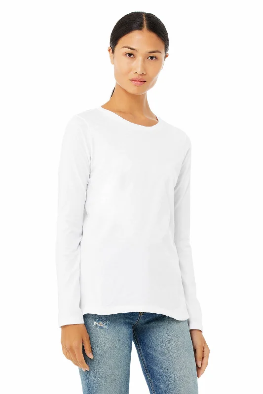 Sleeveless women's athletic T - shirt for workoutsBella + Canvas Womens Jersey Long Sleeve Crewneck T-Shirt - White